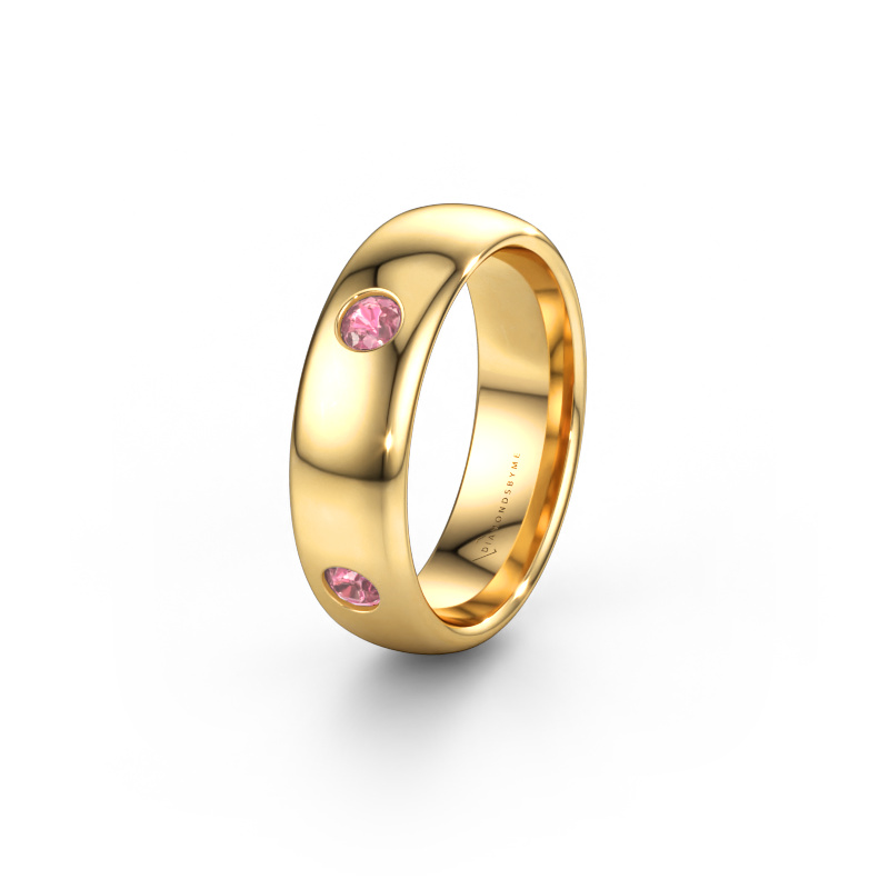 Immagine di Fede nuziale WH0104L36BP 585 oro ±6 x 2 mm Tormalina rosa 3 mm