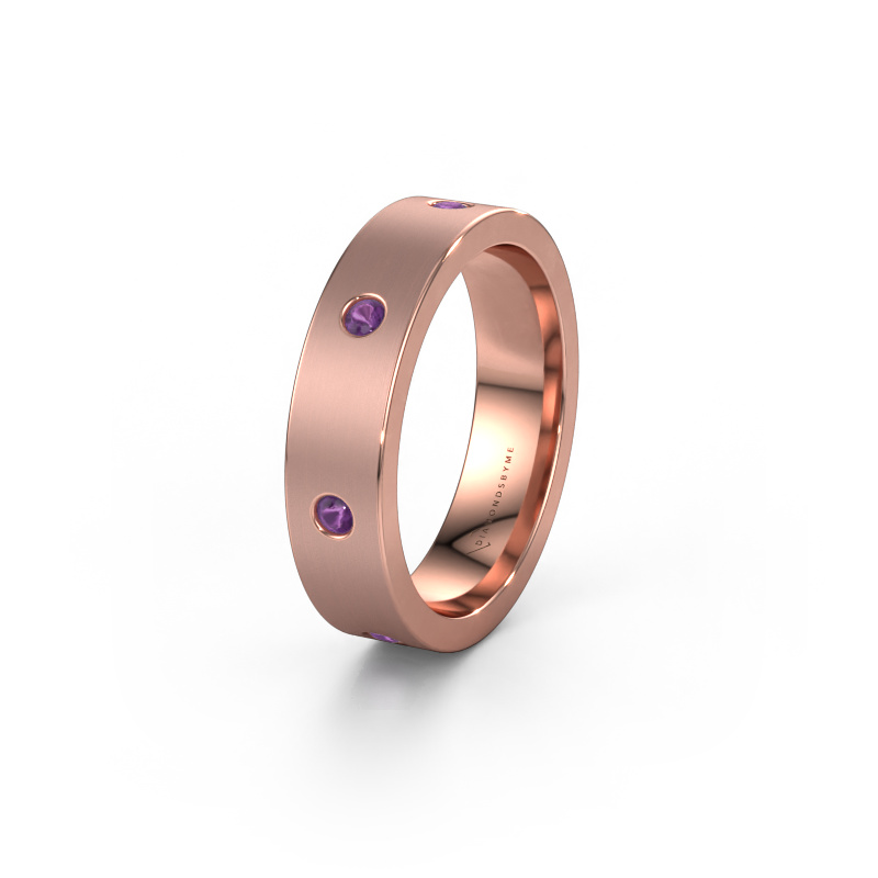 Bild von Ehering WH0105L15BM 585 Roségold ±5x2 mm Amethyst 2 mm