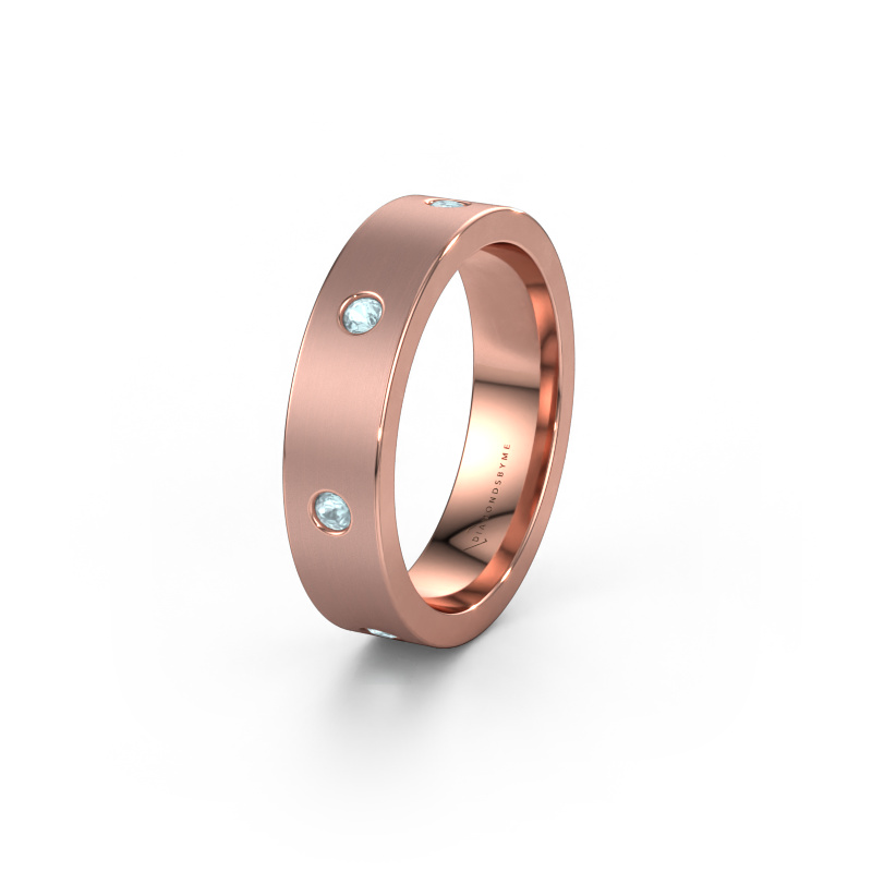 Bild von Ehering WH0105L15BM 585 Roségold ±5x2 mm Aquamarin 2 mm