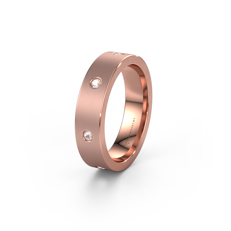 Image of Wedding ring WH0105L15BM 585 rose gold ±0.20x0.08 in Morganite champagne 2 mm