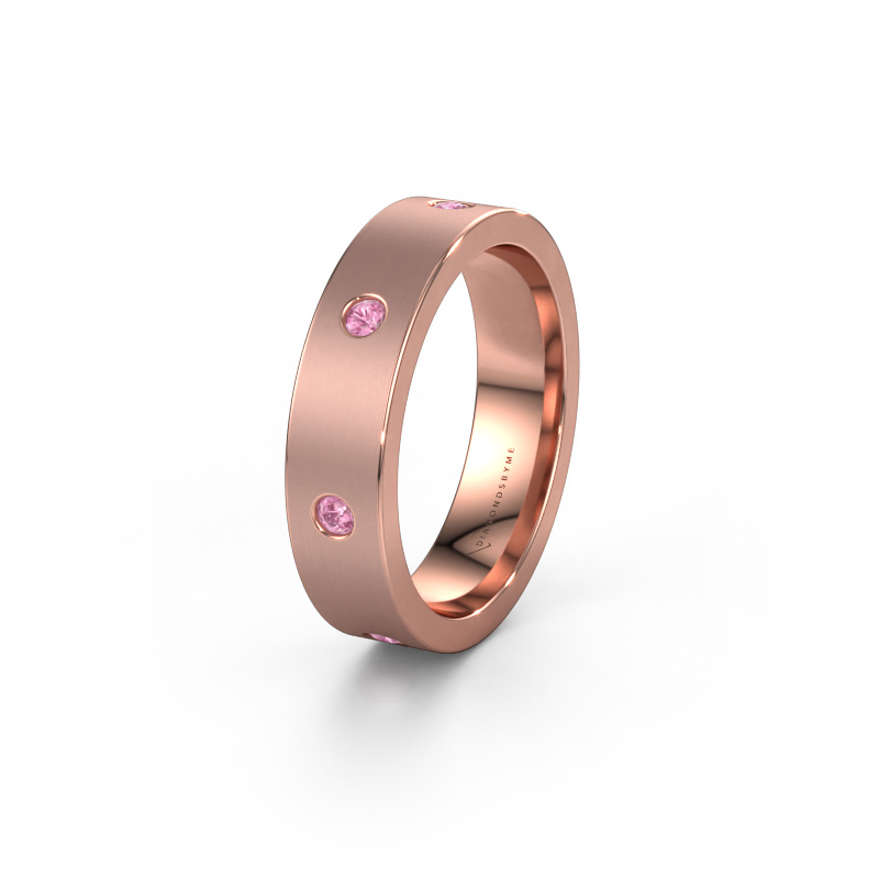 Image of Wedding ring WH0105L15BM 585 rose gold ±0.20x0.08 in Pink sapphire 2 mm