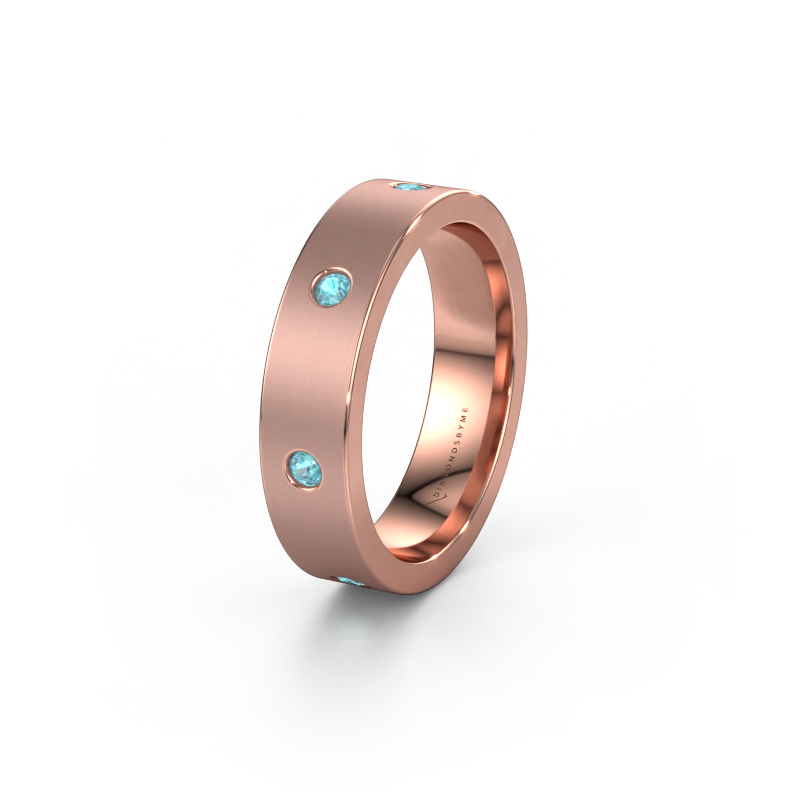 Bild von Ehering WH0105L15BM 585 Roségold ±5x2 mm Blau Topas 2 mm