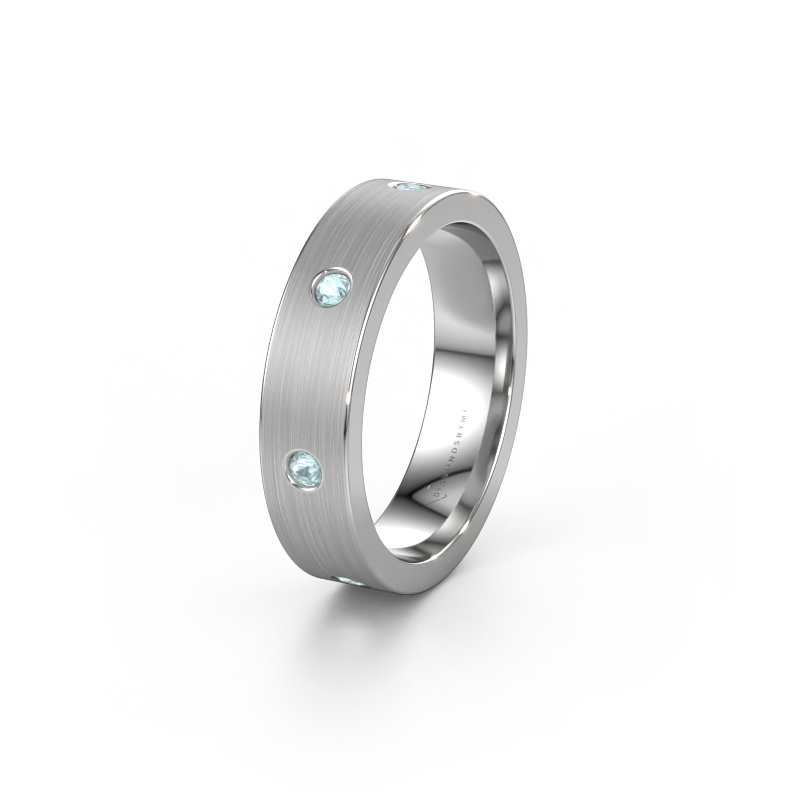 Image of Wedding ring WH0105L15BM 585 white gold ±0.20x0.08 in Aquamarine 2 mm