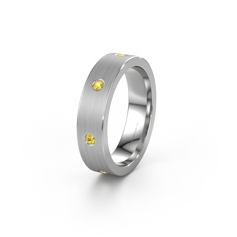 Image of Wedding ring WH0105L15BM 585 white gold ±0.20x0.08 in Yellow sapphire 2 mm