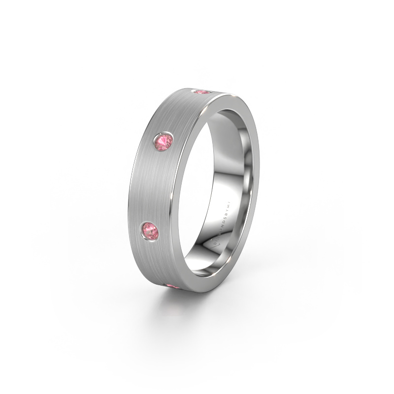 Image of Wedding ring WH0105L15BM 950 platinum ±0.20x0.08 in Tourmaline pink 2 mm