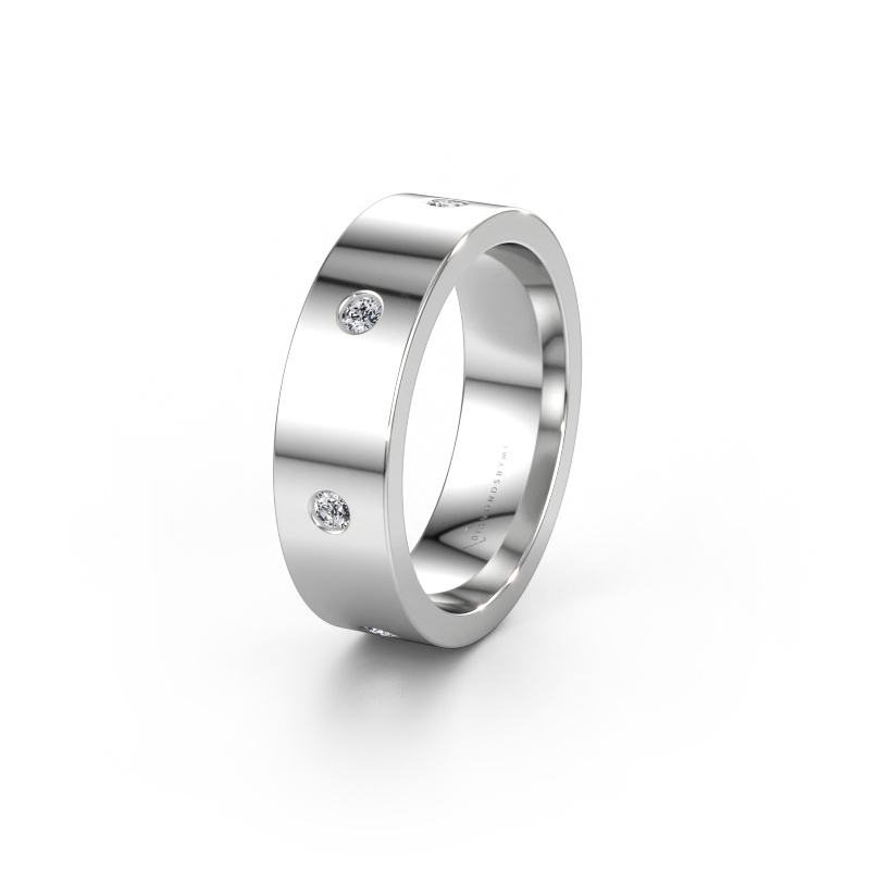 Image of Wedding ring WH0105L16BP 585 white gold ±6 x 2 mm Diamond 0.21 crt