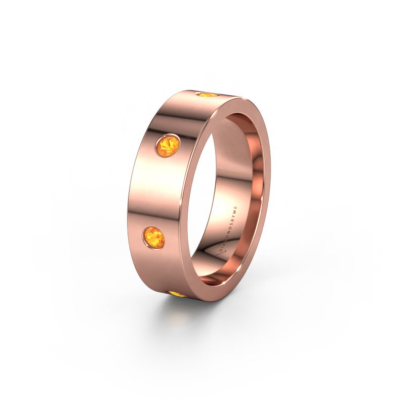 Image of Wedding ring WH0105L16BP 585 rose gold ±0.24x0.08 in Citrin 2.4 mm