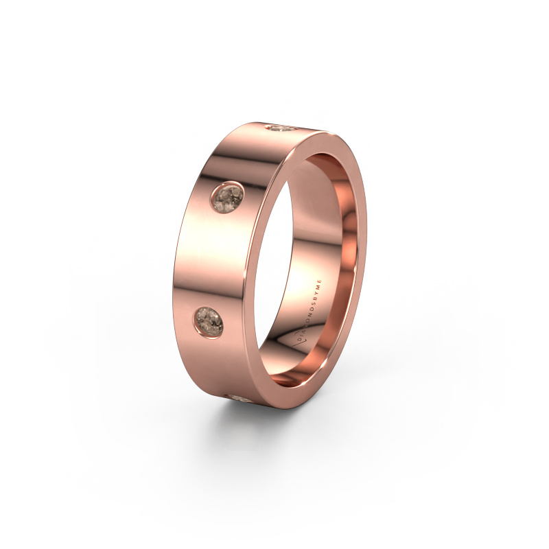 Bild von Ehering WH0105L16BP 585 Roségold ±6x2 mm Braun Diamant 0.385 crt