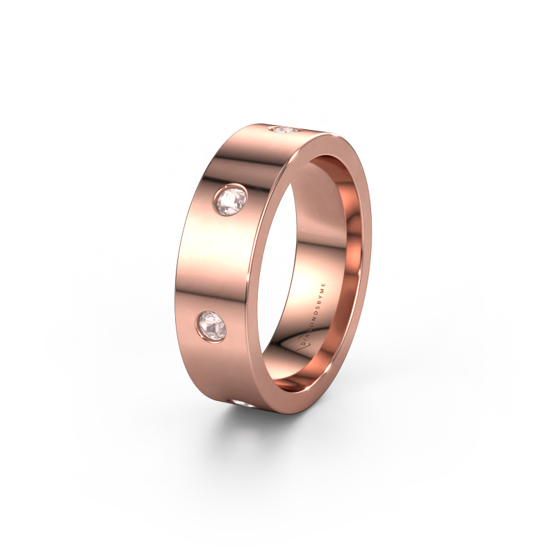 Image of Wedding ring WH0105L16BP 585 rose gold ±6x2 mm Morganite champagne 2.4 mm