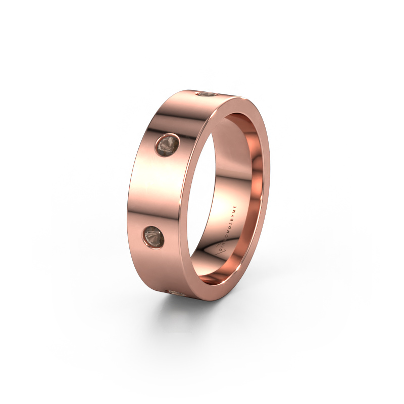 Image of Wedding ring WH0105L16BP 585 rose gold ±0.24x0.08 in Smokey quartz 2.4 mm