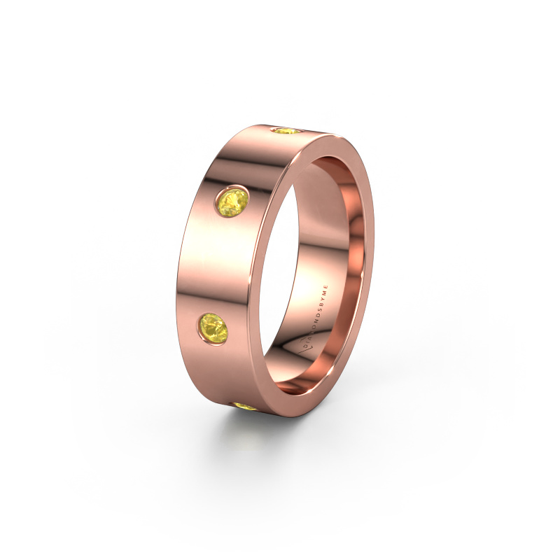 Image of Wedding ring WH0105L16BP 585 rose gold ±0.24x0.08 in Yellow sapphire 2.4 mm