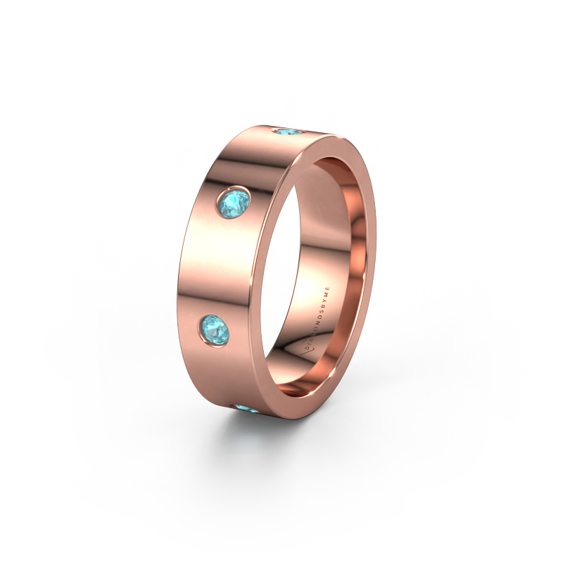 Image of Wedding ring WH0105L16BP 585 rose gold ±0.24x0.08 in Blue topaz 2.4 mm