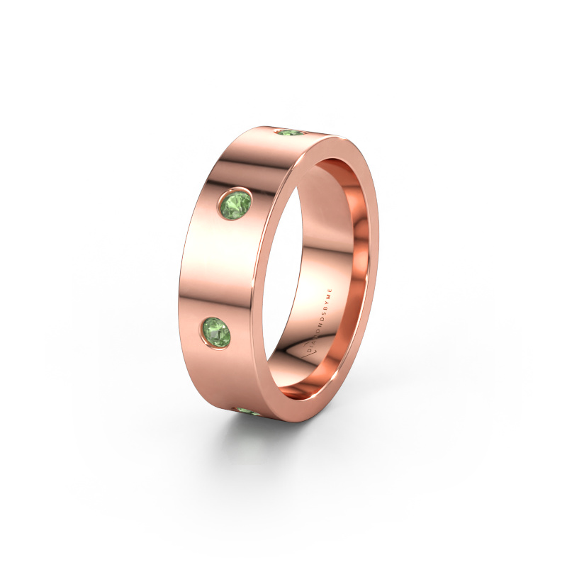 Immagine di Fede nuziale WH0105L16BP 585 oro rosa ±6 x 2 mm Tormalina verde 2.4 mm