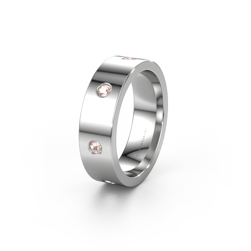 Bild von Ehering WH0105L16BP 950 Platin ±6x2 mm Morganit Champagner 2.4 mm