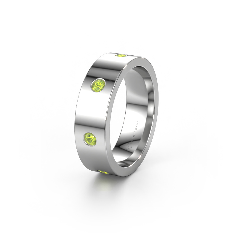 Bild von Ehering WH0105L16BP 950 Platin ±6x2 mm Peridot 2.4 mm