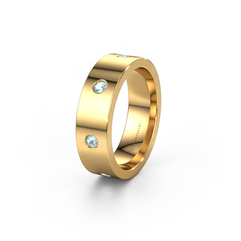 Bild von Ehering WH0105L16BP 585 Gold ±6x2 mm Aquamarin 2.4 mm