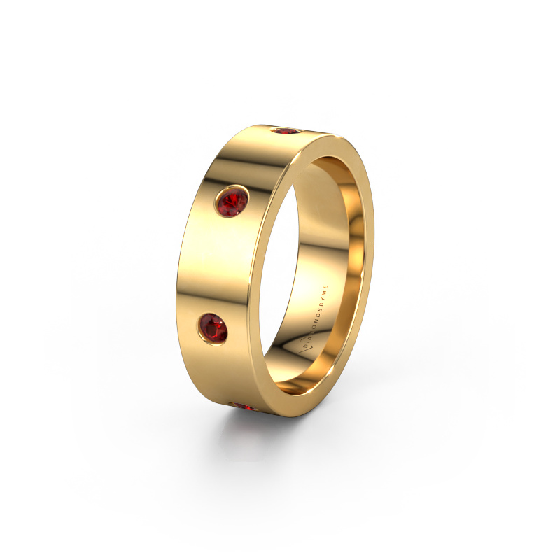 Bild von Ehering WH0105L16BP 585 Gold ±6x2 mm Granat 2.4 mm