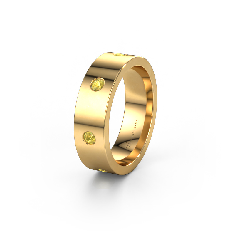Image of Wedding ring WH0105L16BP 585 gold ±0.24x0.08 in Yellow sapphire 2.4 mm