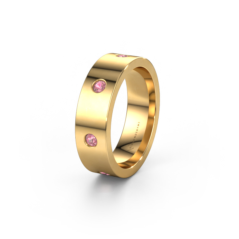 Image of Wedding ring WH0105L16BP 585 gold ±0.24x0.08 in Tourmaline pink 2.4 mm