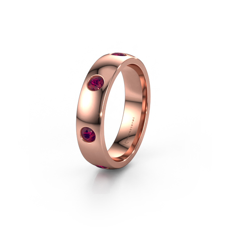 Image of Wedding ring WH0105L25BP 585 rose gold ±0.20x0.08 in Rhodolite 3 mm