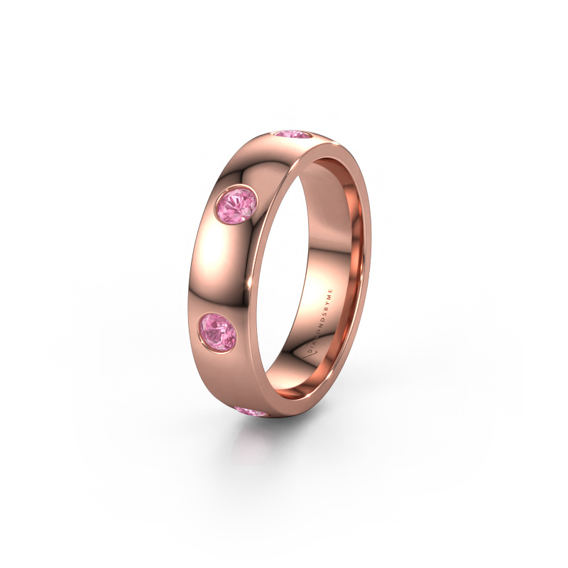 Bild von Ehering WH0105L25BP 585 Roségold ±5x2 mm Pink Saphir 3 mm