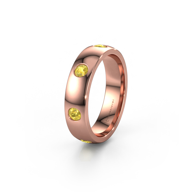 Image of Wedding ring WH0105L25BP 585 rose gold ±0.20x0.08 in Yellow sapphire 3 mm
