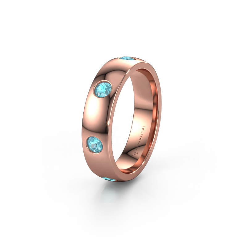 Image of Wedding ring WH0105L25BP 585 rose gold ±0.20x0.08 in Blue topaz 3 mm