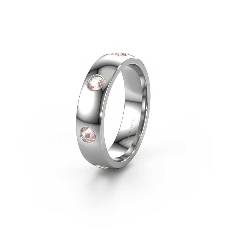 Image of Wedding ring WH0105L25BP 585 white gold ±0.20x0.08 in Morganite champagne 3 mm