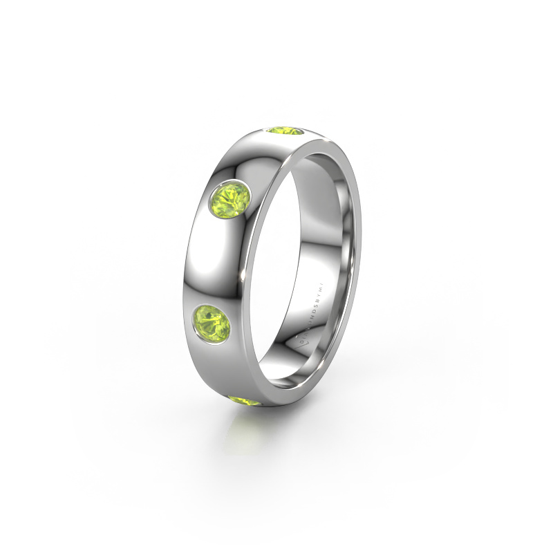 Bild von Ehering WH0105L25BP 585 Weißgold ±5x2 mm Peridot 3 mm