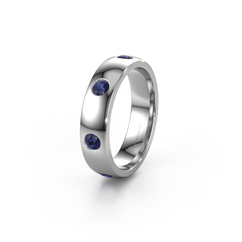 Image of Wedding ring WH0105L25BP 950 platinum ±0.20x0.08 in Sapphire 3 mm