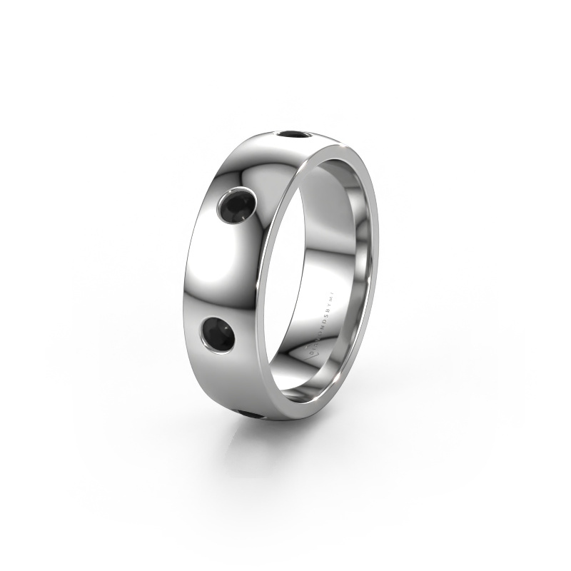 Image of Wedding ring WH0105L26BP 950 platinum ±0.24x0.08 in Black diamond
