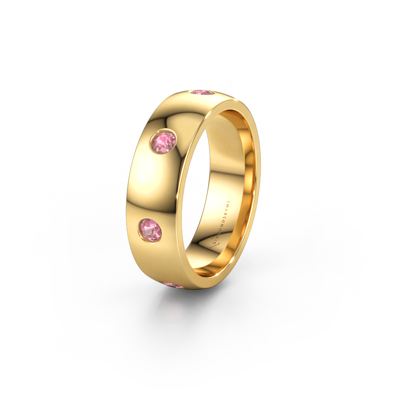 Immagine di Fede nuziale WH0105L26BP 585 oro ±6 x 2 mm Tormalina rosa