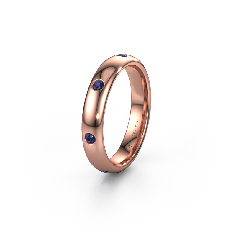 Afbeelding van Trouwring WH0105L34BP 585 rosé goud ±4x2 mm Saffier