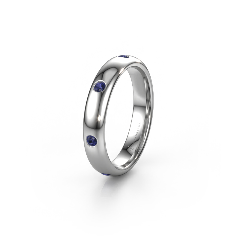 Image of Wedding ring WH0105L34BP 585 white gold ±0.16x0.08 in Sapphire