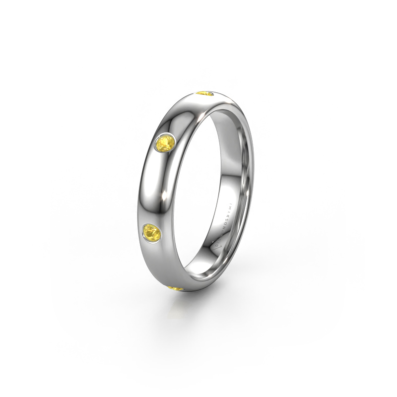 Image of Wedding ring WH0105L34BP 585 white gold ±0.16x0.08 in Yellow sapphire