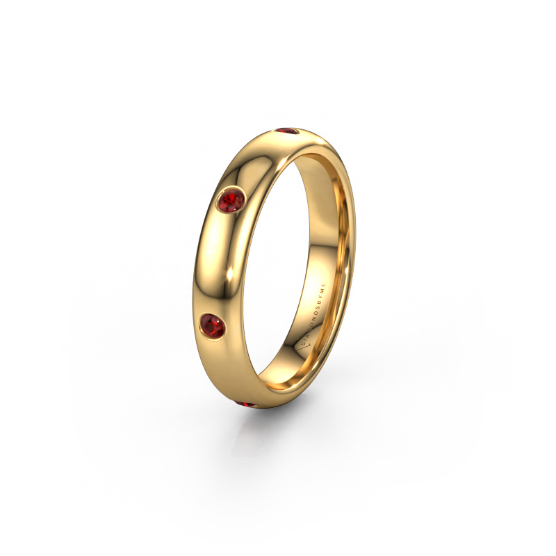 Bild von Ehering WH0105L34BP 585 Gold ±4x2 mm Granat