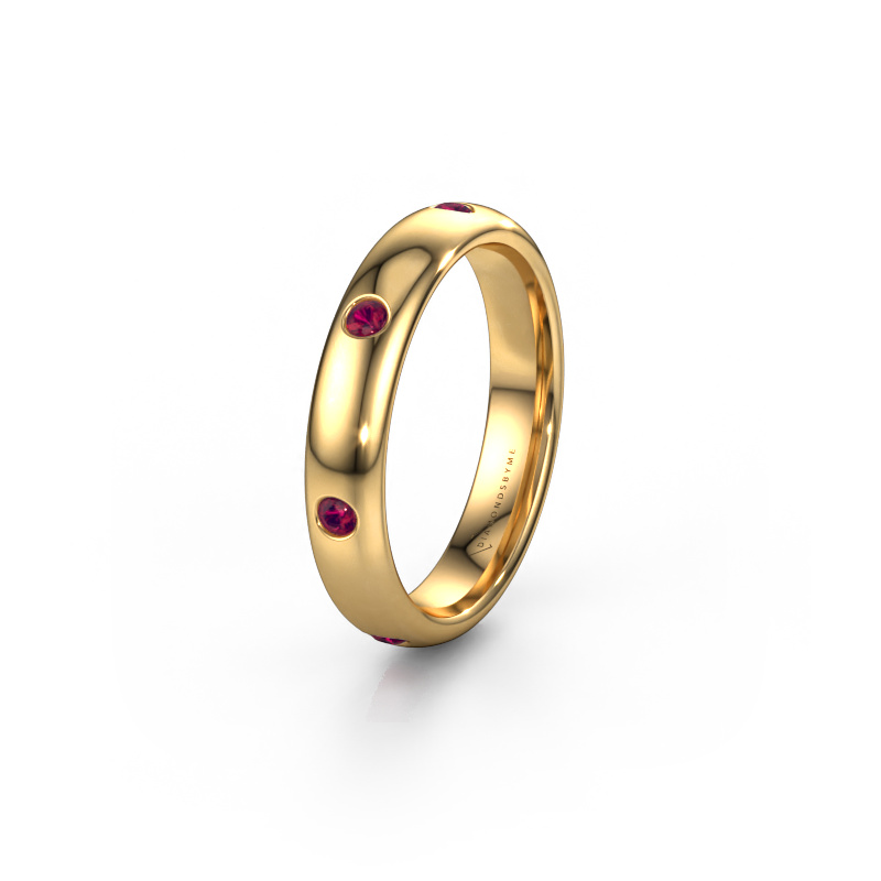 Image of Wedding ring WH0105L34BP 585 gold ±4x2 mm Rhodolite