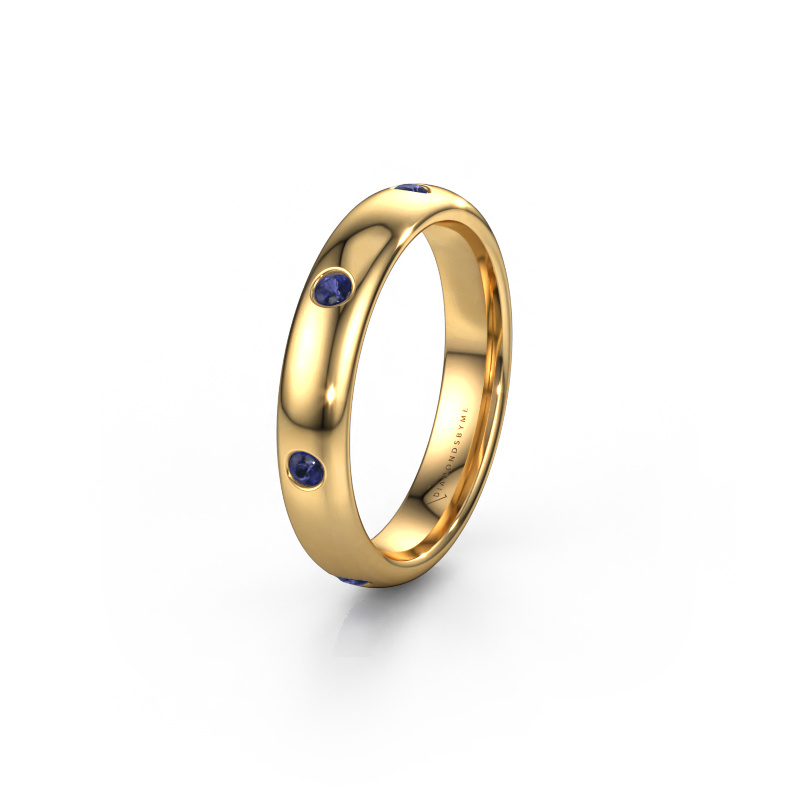Image of Wedding ring WH0105L34BP 585 gold ±0.16x0.08 in Sapphire