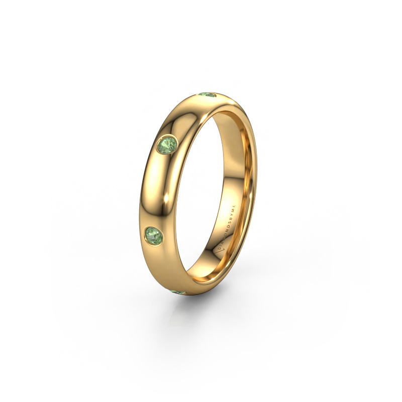 Image of Wedding ring WH0105L34BP 585 gold ±0.16x0.08 in Tourmaline green