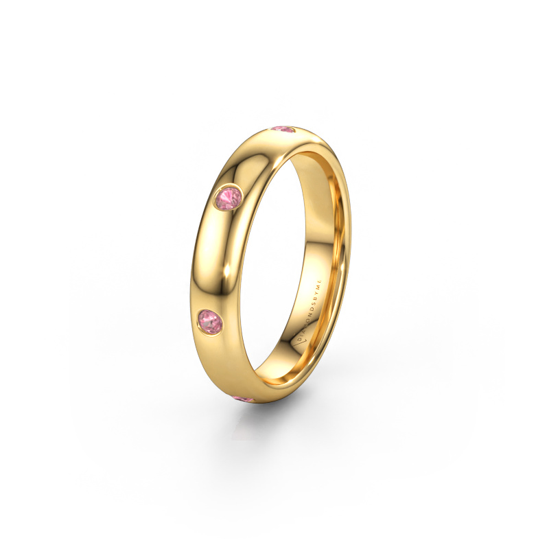 Immagine di Fede nuziale WH0105L34BP 585 oro ±4 x 2 mm Tormalina rosa