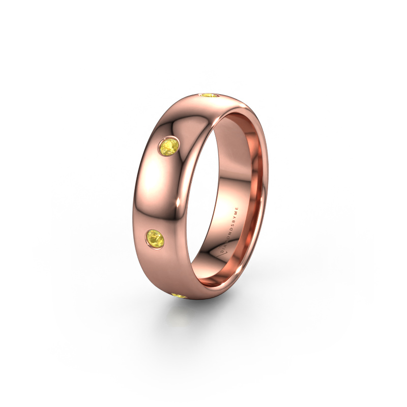 Image of Wedding ring WH0105L36BP 585 rose gold ±0.24x0.08 in Yellow sapphire