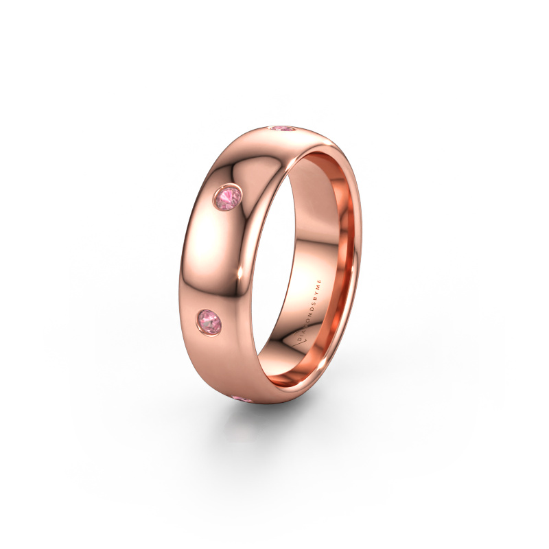 Bild av Vigselring WH0105L36BP 585 roséguld ±6 x 2 mm Rosa turmalin