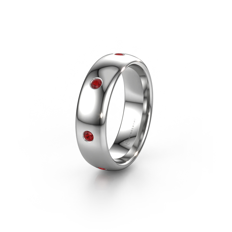 Image of Wedding ring WH0105L36BP 585 white gold ±0.24x0.08 in Ruby