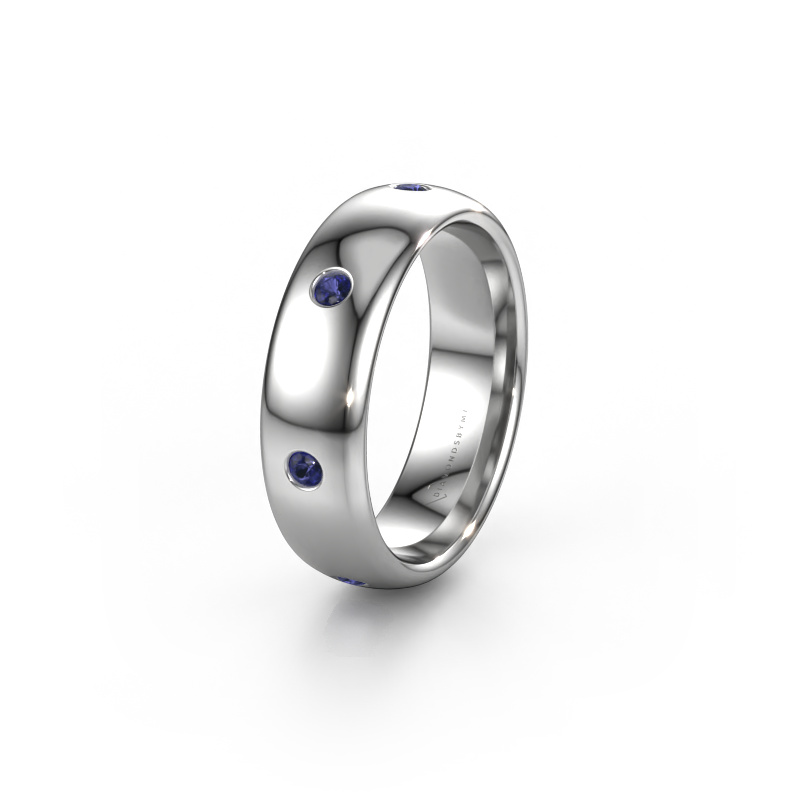 Image of Wedding ring WH0105L36BP 585 white gold ±0.24x0.08 in Sapphire