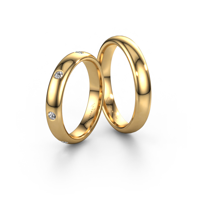 Bild von Eheringe set WH0105LM34BP ±4x2 mm 14 Karat Gold Diamant 0.21 crt