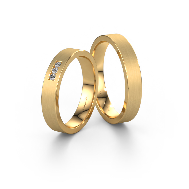 Image of Wedding rings set WH0106LM14AM ±0.16x0.07 in 14 Carat gold Diamond 0.02 crt