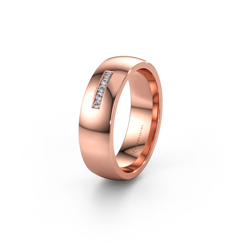 Afbeelding van Trouwring WH0107L26BP 585 rosé goud ±6 x 2 mm Diamant