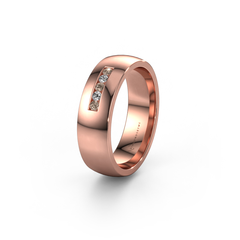 Image of Wedding ring WH0107L26BP 585 rose gold ±0.24x0.08 in Brown diamond