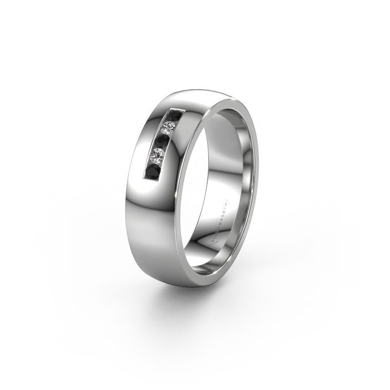 Bild von Ehering WH0107L26BP 950 Platin ±6x2 mm Schwarz Diamant