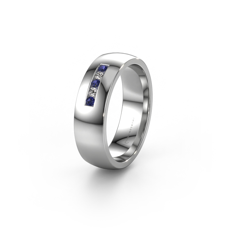 Image of Wedding ring WH0107L26BP 950 platinum ±0.24x0.08 in Sapphire
